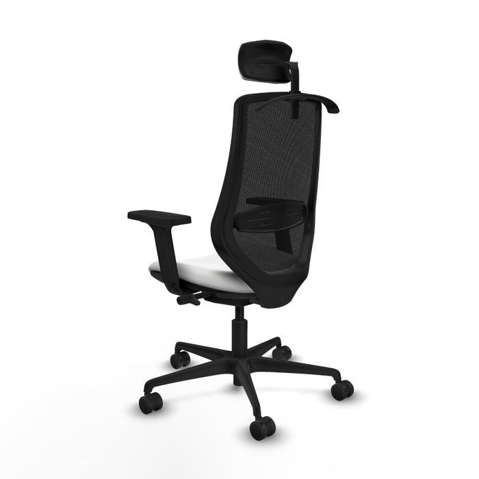 PIQUERAS Y CRESPO Silla de oficina Mardos con mecanismo Sincro/Traslack, Tela Blanco y Malla Negro