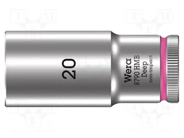 WERA Vaso de 6 ángulos HEX 20mm con asiento de 3/8 pulg.