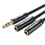 Vention BBSBY Cable Divisor de Audio 3.5 mm Macho a 2x 3.5 mm Hembra, 30cm, Negro