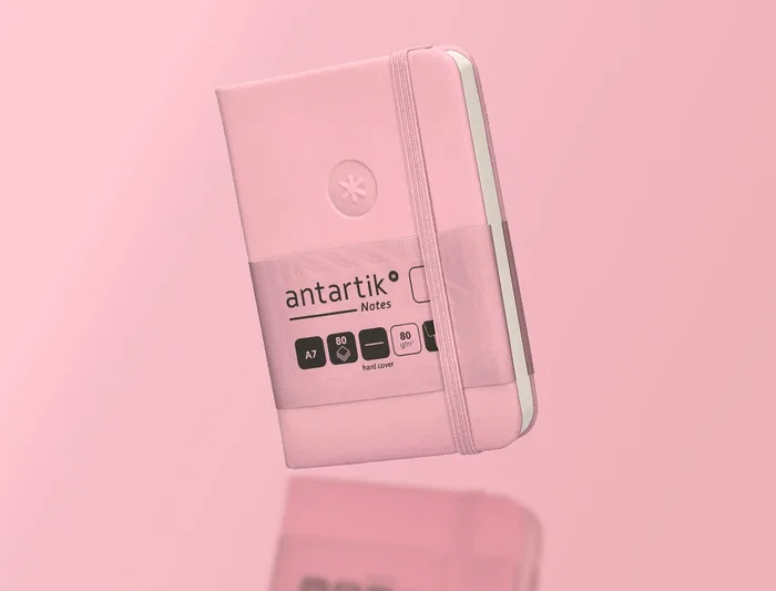 Antartik Cuaderno A7 Tapa Dura Rosa Pastel, Hojas Lisas, 80 Hojas, 80 gr FSC