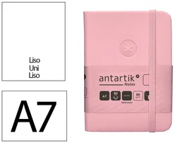 Antartik Cuaderno A7 Tapa Dura Rosa Pastel, Hojas Lisas, 80 Hojas, 80 gr FSC