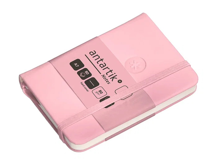 Antartik Cuaderno A7 Tapa Dura Rosa Pastel, Hojas Lisas, 80 Hojas, 80 gr FSC
