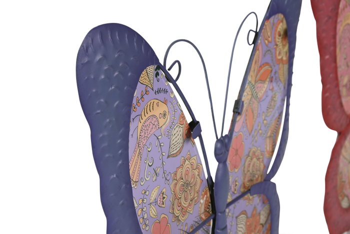 DKD Home Decor Decoración de Pared Metal Mariposa Surtido de 2