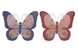 DKD Home Decor Decoración de Pared Metal Mariposa Surtido de 2