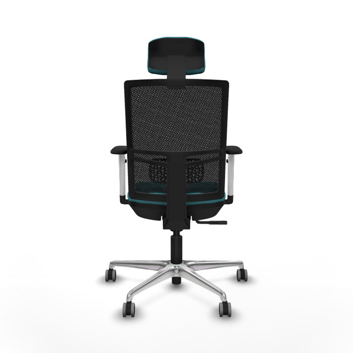 PIQUERAS Y CRESPO Silla de oficina Yunquera con mecanismo Sincro, Tela Turquesa y Malla Negra PIQUERAS Y CRESPO Silla de oficina Yunquera con mecanismo Sincro, Tela Turquesa y Malla Negra