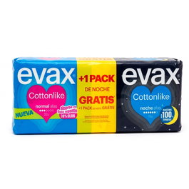 Evax Cottonlike Pack de Compresas Normal con Alas y Noche con Alas