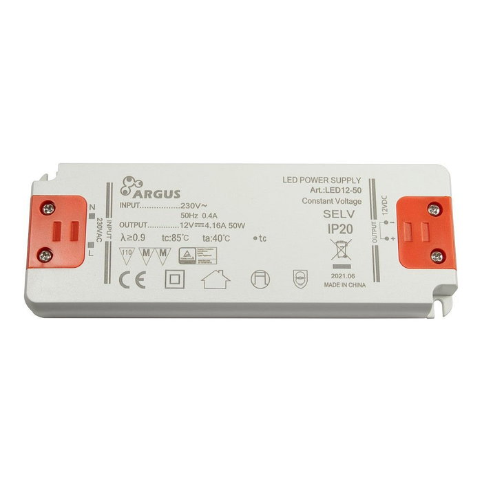 Inter-Tech LED Trafo LED12-50 50W 12V 4160mA IP20