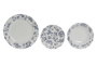 DKD Home Decor Set de Vajilla de Porcelana 18 Piezas Floral Azul