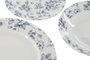 DKD Home Decor Set de Vajilla de Porcelana 18 Piezas Floral Azul