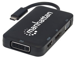 Manhattan USB-C Dock/Hub, Ports (X4): Displayport, Dvi-I, Hdmi Or