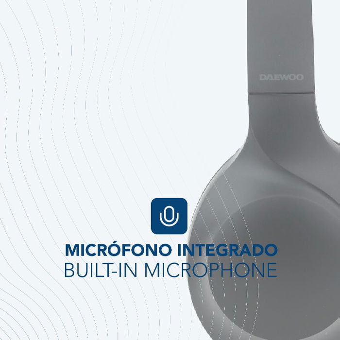 Daewoo Auricular de Diadema Bluetooth 5.3, Conectividad Inalámbrica, Color Negro - Ref: AURICULAR DAEWOO DIADEMA BLUETOOTH 5.3 NEGRO