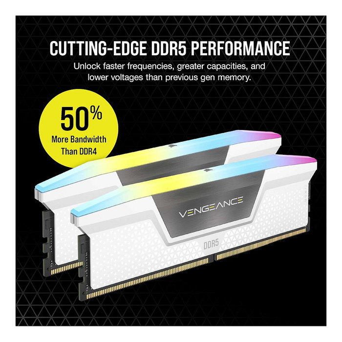 Corsair Vengeance RGB 32 GB (2 x 16 GB) DDR5 6400 MHz Blanco