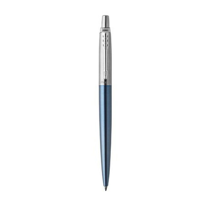 Parker Bolígrafo Jotter Waterloo Blue con Ribete Cromado y Tinta Azul Parker Bolígrafo Jotter Waterloo Blue con Ribete Cromado y Tinta Azul