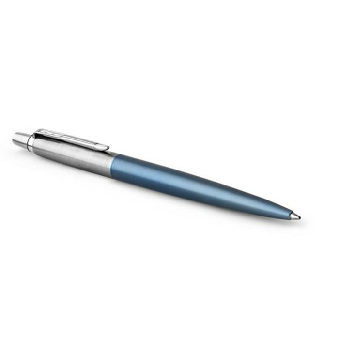 Parker Bolígrafo Jotter Waterloo Blue con Ribete Cromado y Tinta Azul Parker Bolígrafo Jotter Waterloo Blue con Ribete Cromado y Tinta Azul