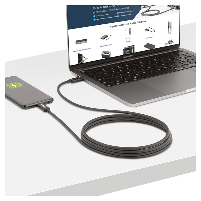 StarTech.com Cable Thunderbolt 4 Activo 2m 40 Gbps 100W Negro A40G2MB-TB4-CABLE