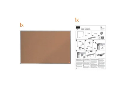 Tablero Corcho Nobo Essence Marco Aluminio 90X120 Cm