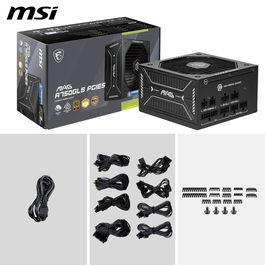 MSI MAG A750GLS Fuente de Alimentacion PCIE5 750W 80 Plus Gold Modular ATX PCIe 5.0 (16 PIN) Negra