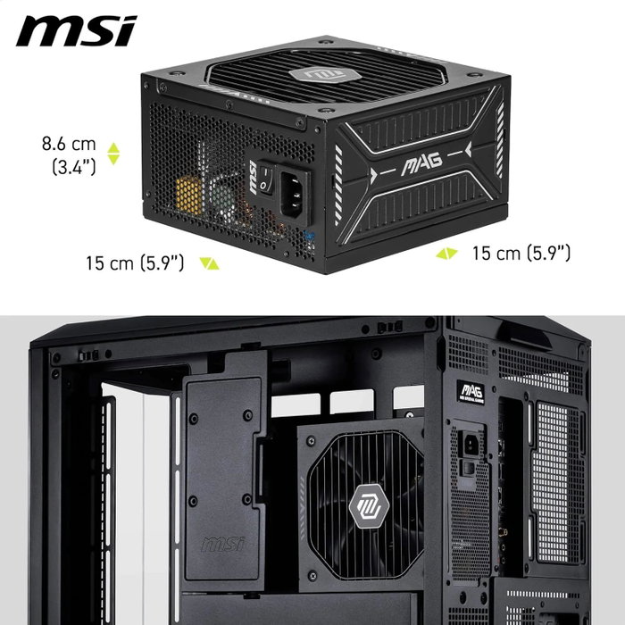 MSI MAG A750GLS PCIE5 750 W 80 PLUS Gold Modular Negro