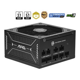 MSI MAG A750GLS PCIE5 Fuente de Alimentación ATX 750W 80 PLUS Gold Certificación, 1650W Máxima, Totalmente Modular, Negro