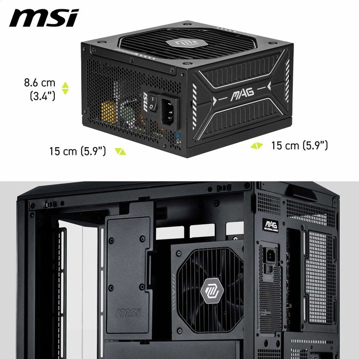 MSI MAG A750GLS PCIE5 750W 80 PLUS Gold Modular Negro
