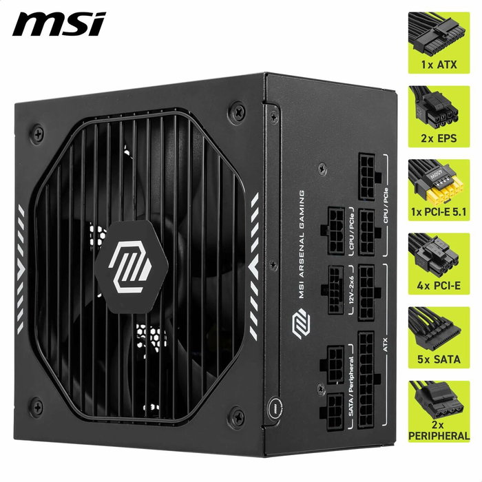 MSI MAG A750GLS PCIE5 750 W 80 PLUS Gold Modular Negro