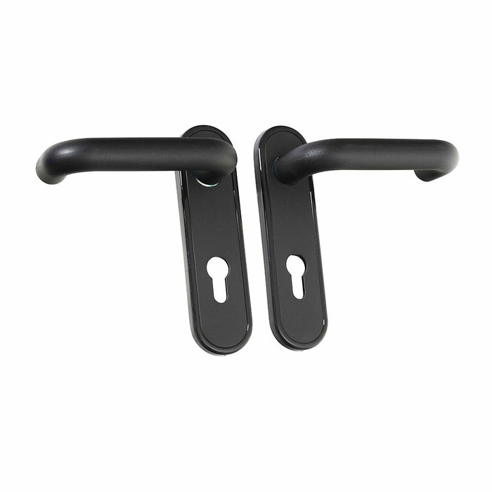 Cisa Juego de placas manilla y bocallave para puertas cortafuegos negro Cisa Juego de placas manilla y bocallave para puertas cortafuegos negro