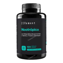 ZENEMENT Nootropico 120 Cápsulas - Ginkgo Biloba, Bacopa, Té Verde para Memoria y Concentración