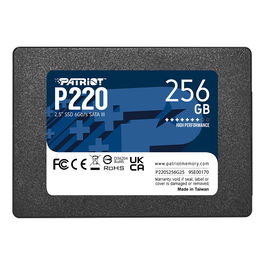 Patriot P220 256GB SSD 2.5" SATA3 550MB/s Lectura, 490MB/s Escritura, S.M.A.R.T., TRIM - PS1662