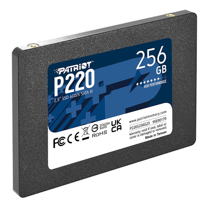 Patriot P220 256GB SSD 2.5" SATA3 550MB/s Lectura, 490MB/s Escritura, S.M.A.R.T., TRIM - PS1662