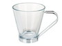 Vivalto Taza de Vidrio con Asa de Metal 140 ml Transparente/Plata 10.5 x 7.6 x 8.5 cm (Set de 72)