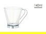 Vivalto Taza de Vidrio con Asa de Metal 140 ml Transparente/Plata 10.5 x 7.6 x 8.5 cm (Set de 72)