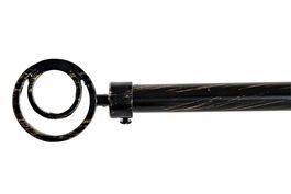 DKD Home Decor Barra Cortina Negro Metal Extensible 160-300 cm (4 Unidades)