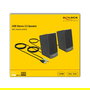 DeLOCK Altavoces Estéreo 2.0 para PC con USB y Conector 3.5 mm, 3W, Color Negro - Ideal para Mesa y Escritorio