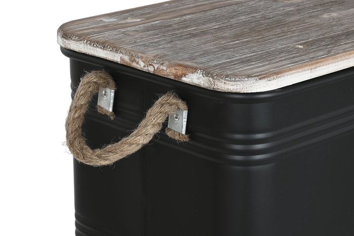 Baul Loft DKD Home Decor Negro Marron 35.5 x 35 x 68 cm Set de 3