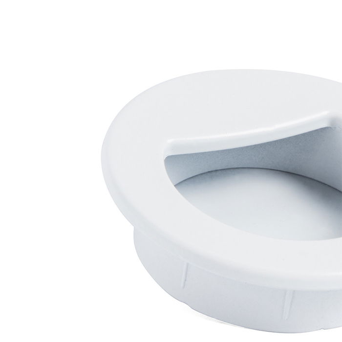 Herrajes Alk Tirador para Embutir ZMK Mariet Ø35 mm D45 mm RAL 9006 Acabado Blanco Mate