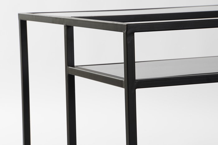 DKD Home Decor Mesa de Centro Metal Madera 120x60x50 Negro y Natural