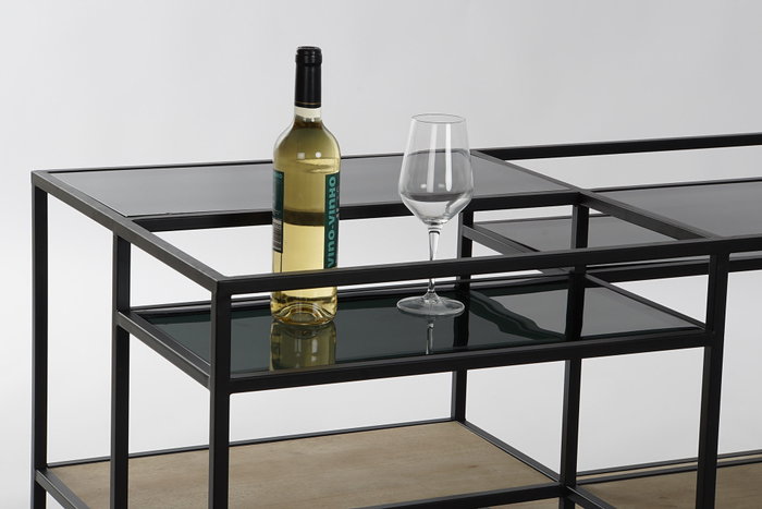 DKD Home Decor Mesa de Centro Metal Madera 120x60x50 Negro y Natural