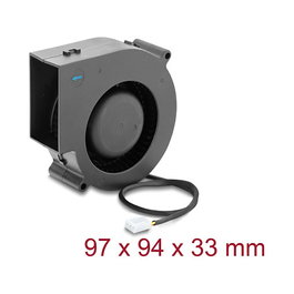 DeLOCK Ventilador radial 12 V CC, 97 x 94 x 33 mm, 3-pin, Negro
