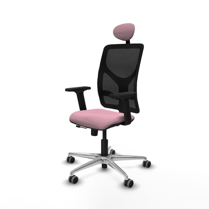 PIQUERAS Y CRESPO Silla de oficina Motilla Rosa y Negro
