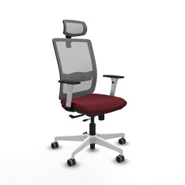 PIQUERAS Y CRESPO Silla de oficina Haches con mecanismo Sincro/Traslack, Granate y Gris