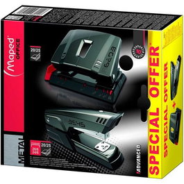 Maped Kit De Grapado Avanced Metal Grapadora Half Perforadora 2 Agujeros 20-25 Hojas