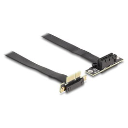 DeLOCK Tarjeta Elevadora PCIe x1 con Cable de 60 cm, Conector Macho 90° a Ranura Hembra 90°, PCI Express x1, Negro