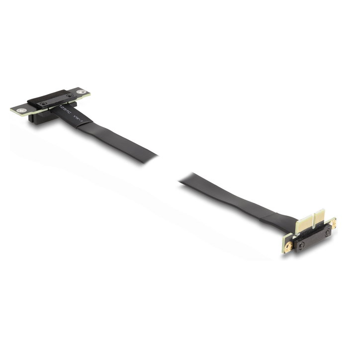 DeLOCK Tarjeta Elevadora PCIe x1 con Cable de 60 cm, Conector Macho 90° a Ranura Hembra 90°, PCI Express x1, Negro