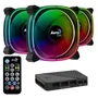 Aerocool ASTRO12PRO Astro 12 Pro Pack 3 Ventiladores 120mm RGB con Hub H66F, Control Remoto y ARGB compatible