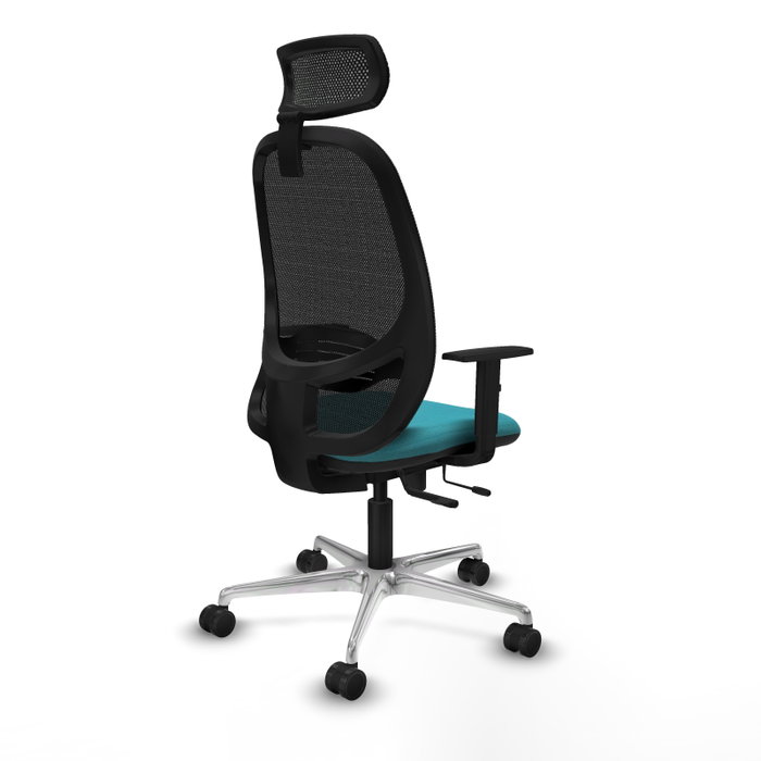PIQUERAS Y CRESPO Silla de oficina Cilanco con Mecanismo Sincro/Traslack, Turquesa y Negro