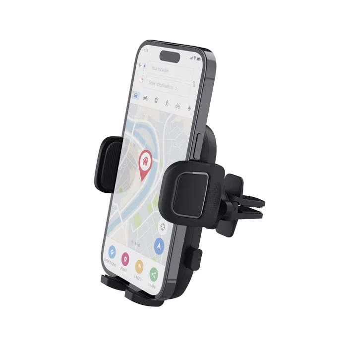 Trust Runo Soporte para Smartphone en el Coche, para Rejilla de Ventilación, Orientación Horizontal/Vertical, Negro