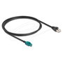 DeLOCK Cable Hembra HSD Z a Macho RJ-45 0.5 m (91371) - Negro, Contactos Chapados en Oro, Impedancia 100 Ω