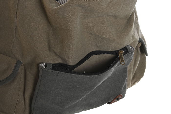 DKD Home Decor Bandolera Noah Loft Beige Gris 48 x 10 x 37 cm Canvas y Cuero