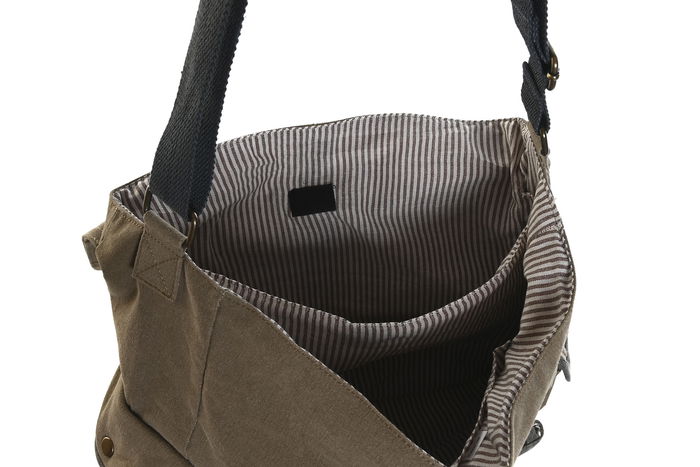 DKD Home Decor Bandolera Noah Loft Beige Gris 48 x 10 x 37 cm Canvas y Cuero