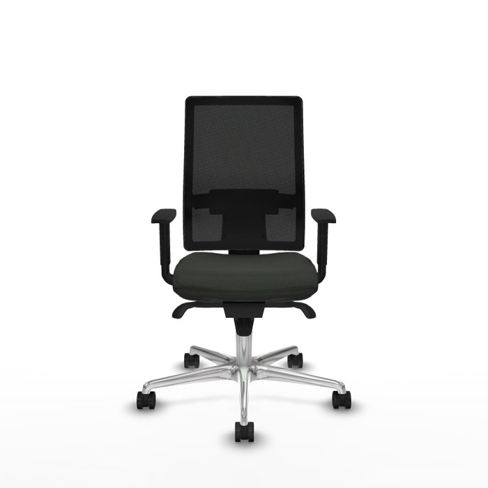 PIQUERAS Y CRESPO Silla de oficina Horna con mecanismo Sincro y brazos 1D, Negro